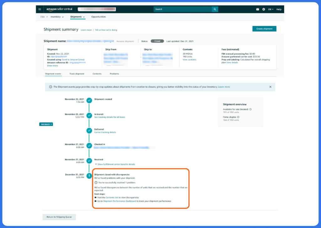 FBA shipment process