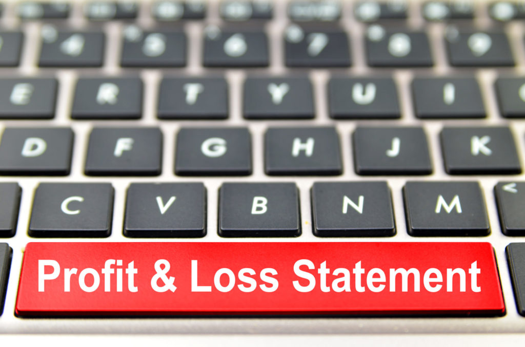 Profit & Loss Statement word on computer keyboard, 3D rendering