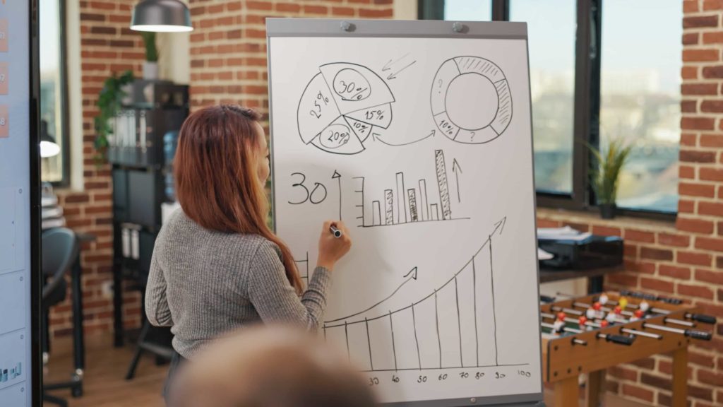 girl working on presentation