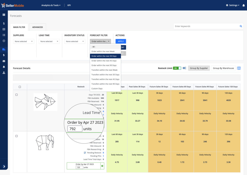 seller mobile Inventory Analysis