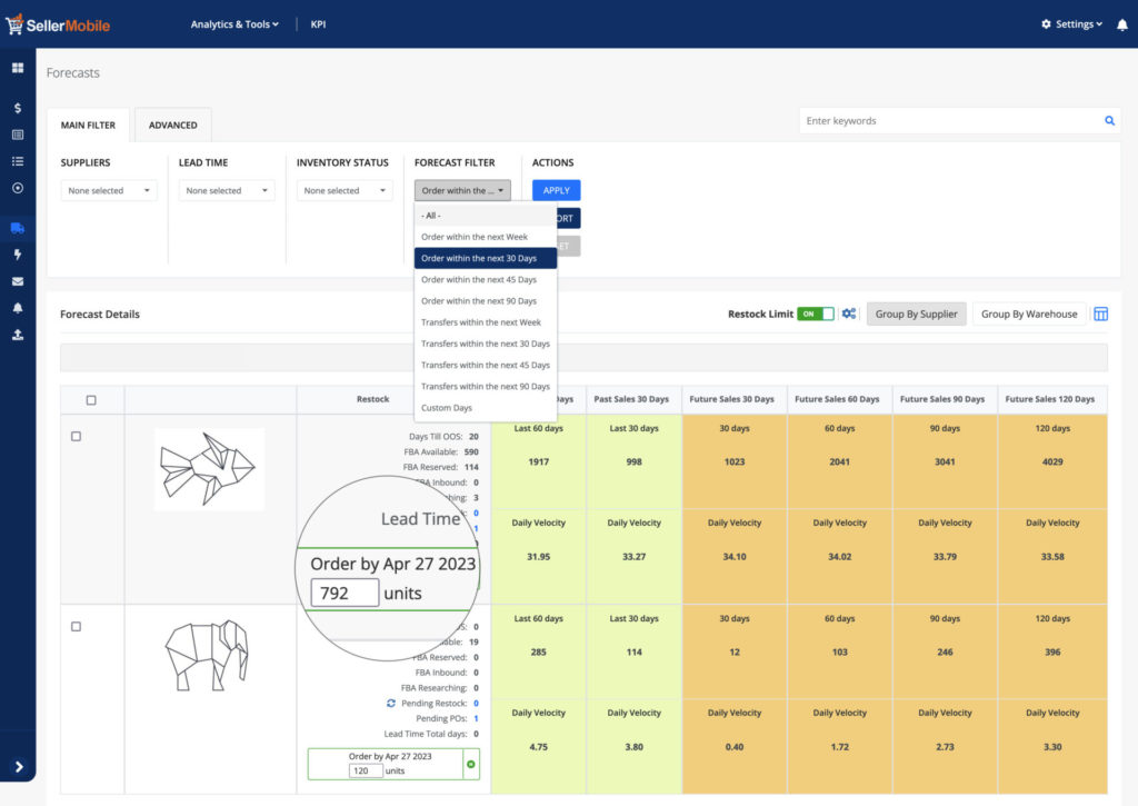 Access SellerMobile's Inventory Management Tool